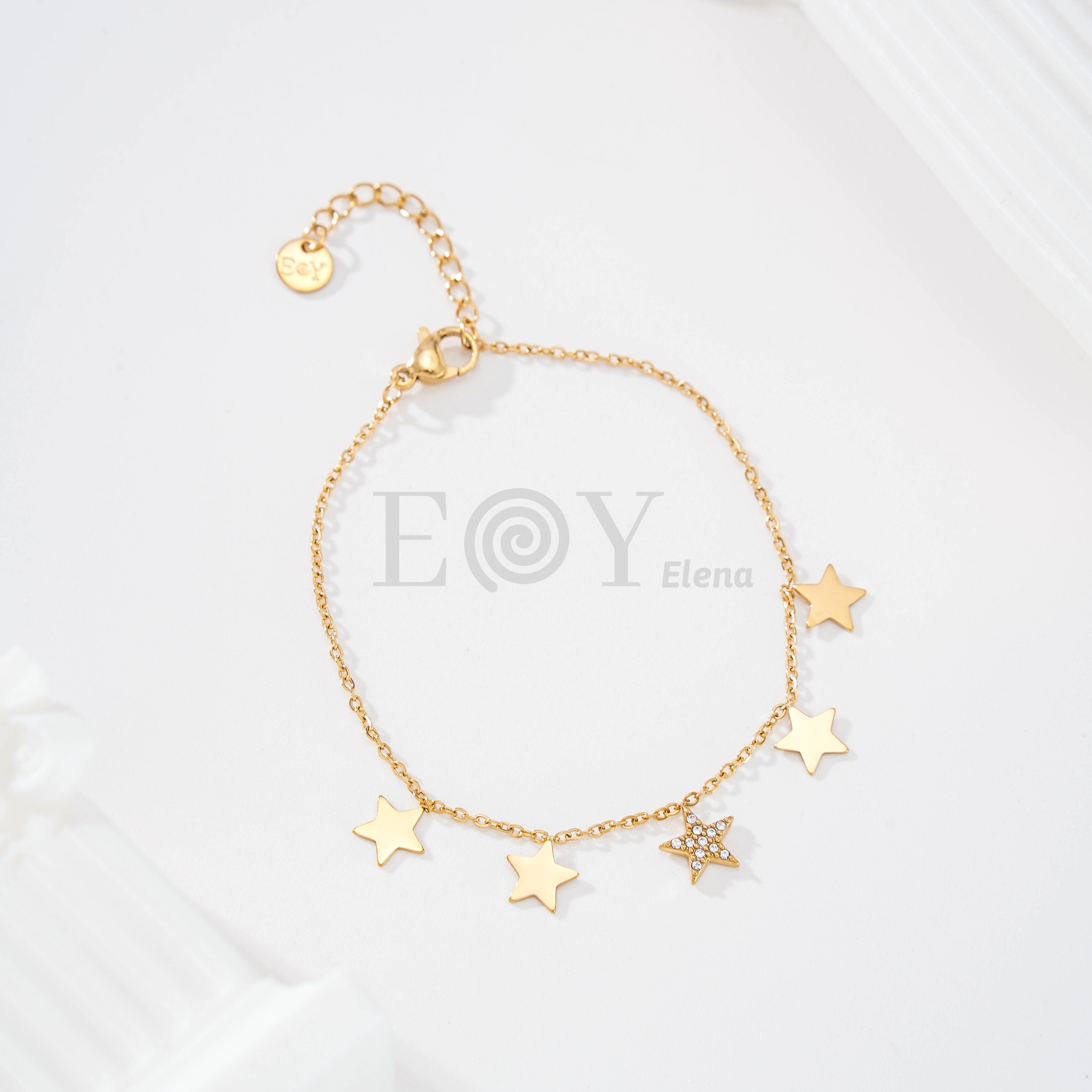 Pulsera con chapas estrella circonitas