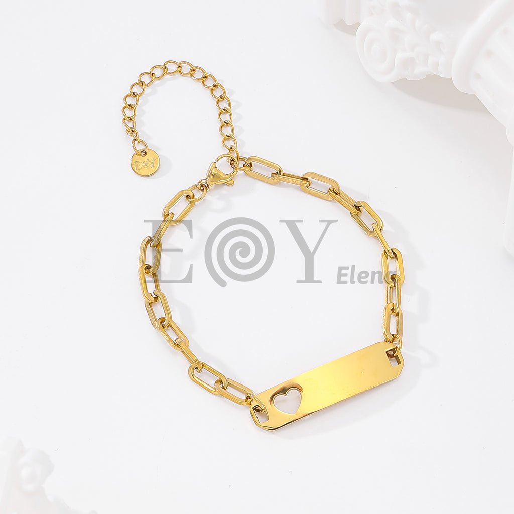 Pulsera con chapa y corazón