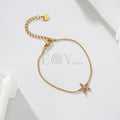 Pulsera de cadena con flor de circonitas