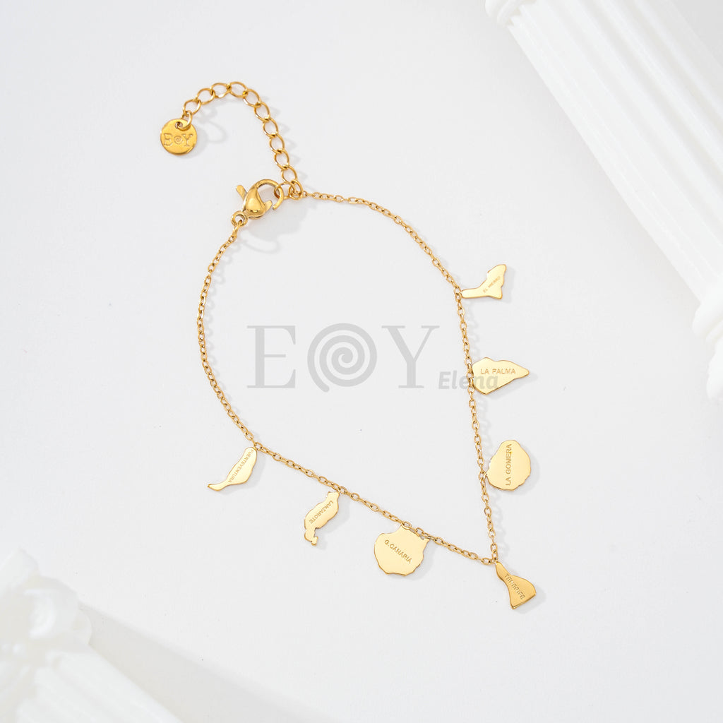 Pulsera de cadena con siluetas de las Islas Canarias
