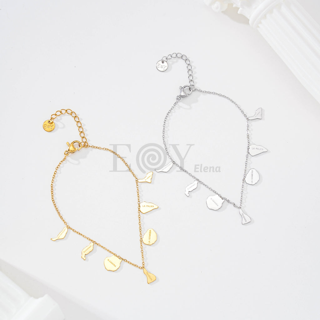 Pulsera de cadena con siluetas de las Islas Canarias