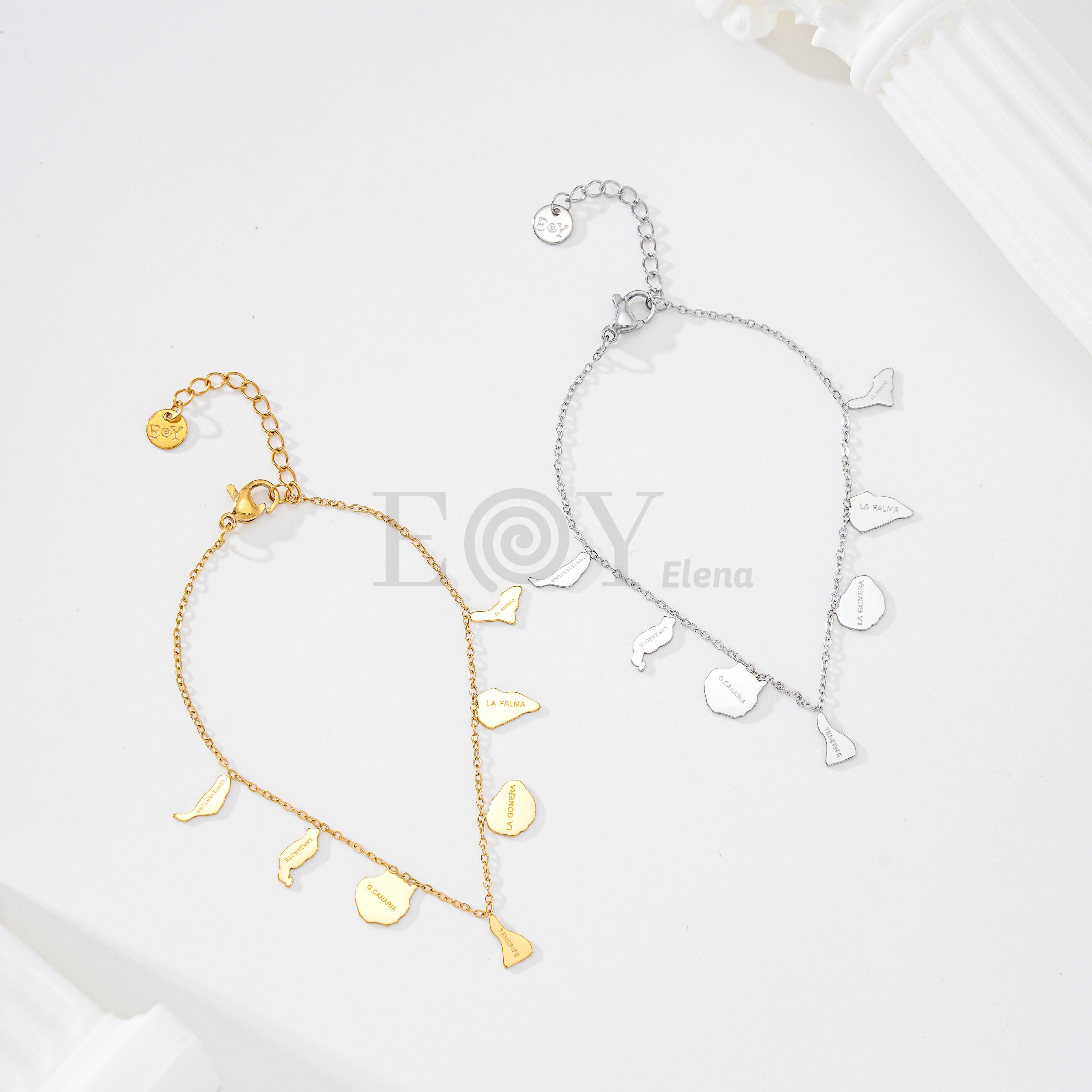 Pulsera de cadena con siluetas de las Islas Canarias