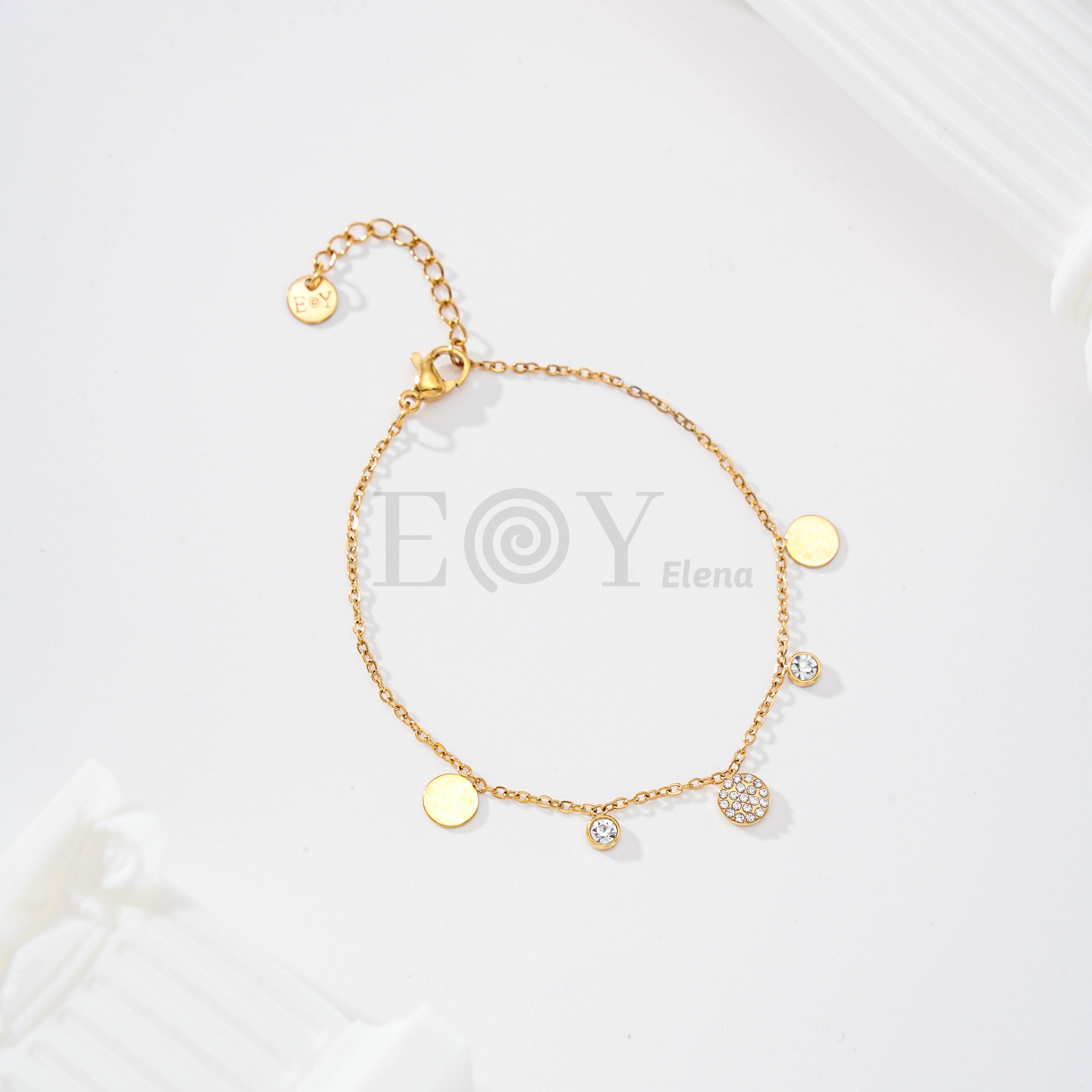 Pulsera chapas y circonitas