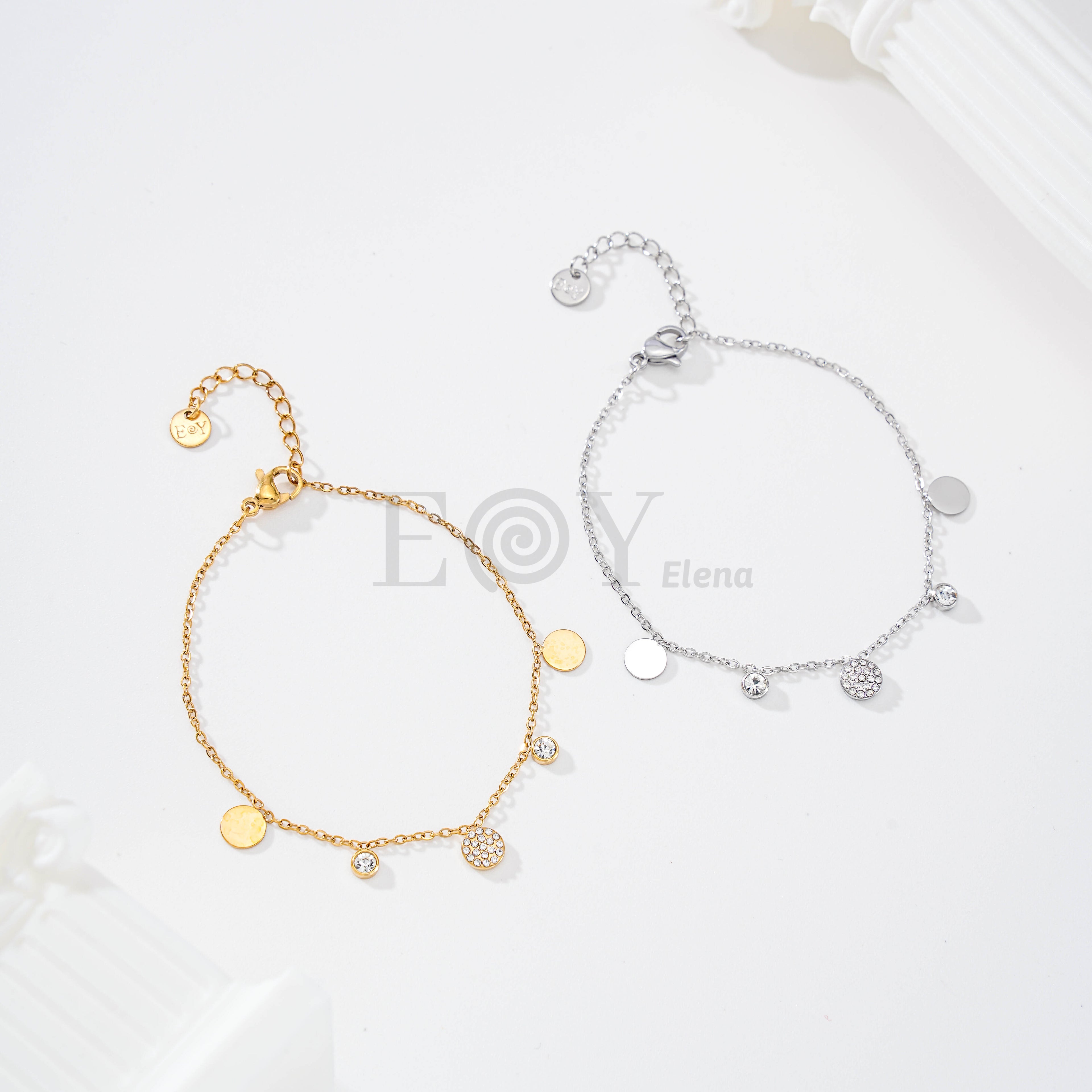 Pulsera chapas y circonitas