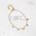 Pulsera de cadena con conchas marinas y circonitas