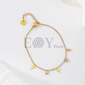 Pulsera de cadena con cruces colgantes y circonitas