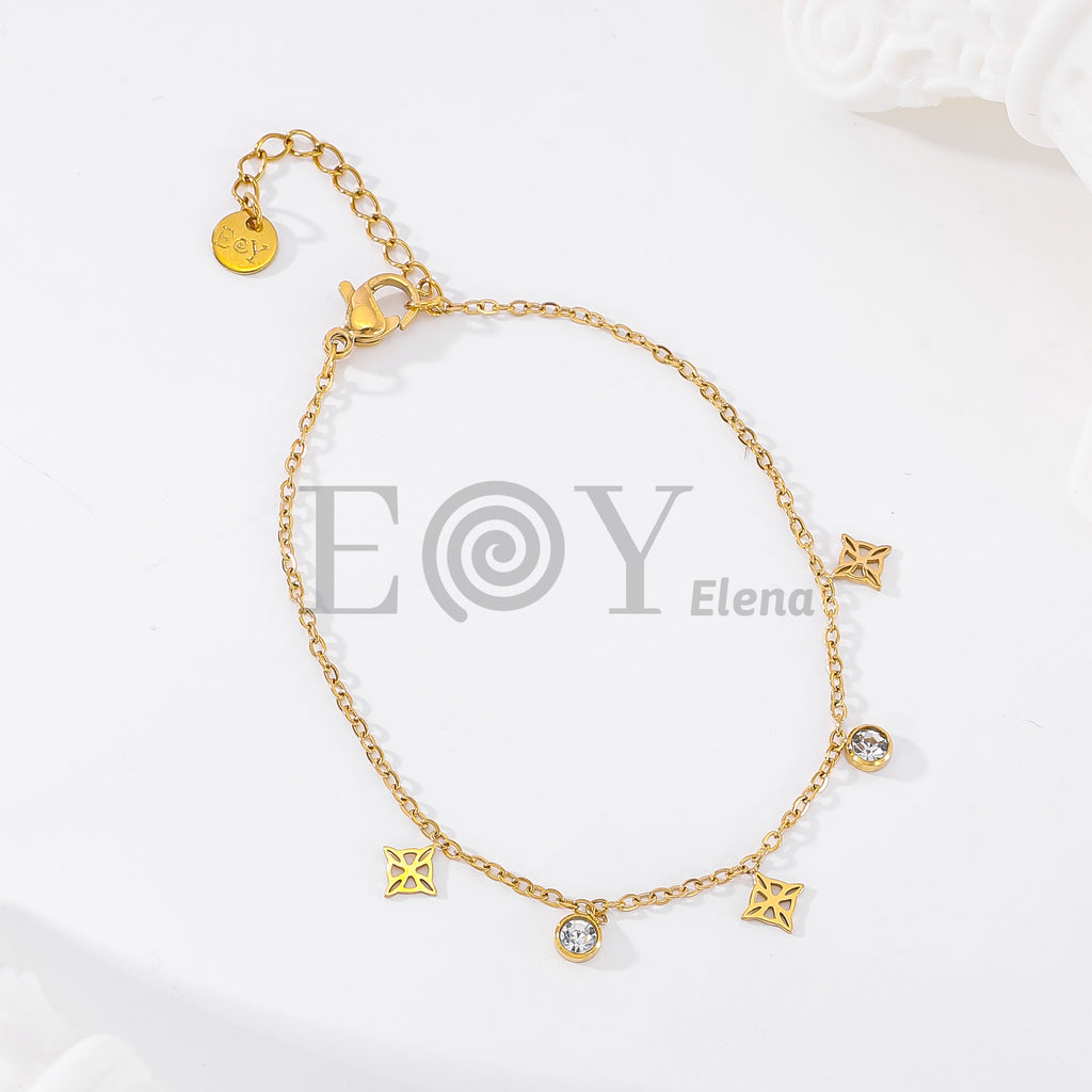 Pulsera nudo de bruja con circonitas