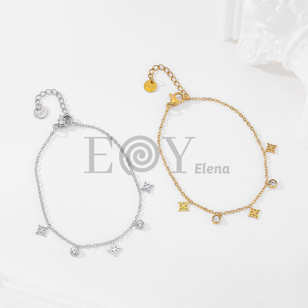 Pulsera nudo de bruja con circonitas