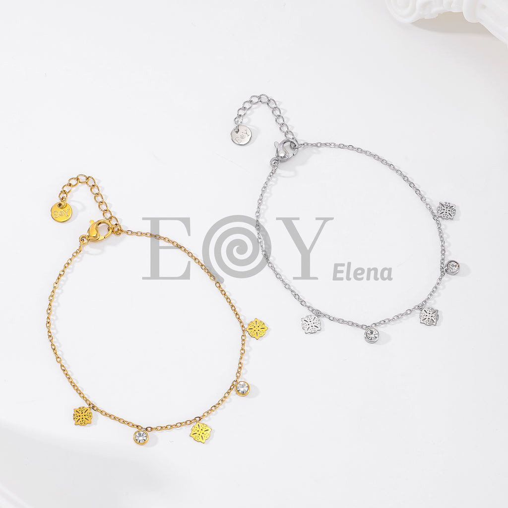 Pulsera nudo de bruja con circonitas