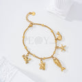 Pulsera con pez y charms marinos aceor