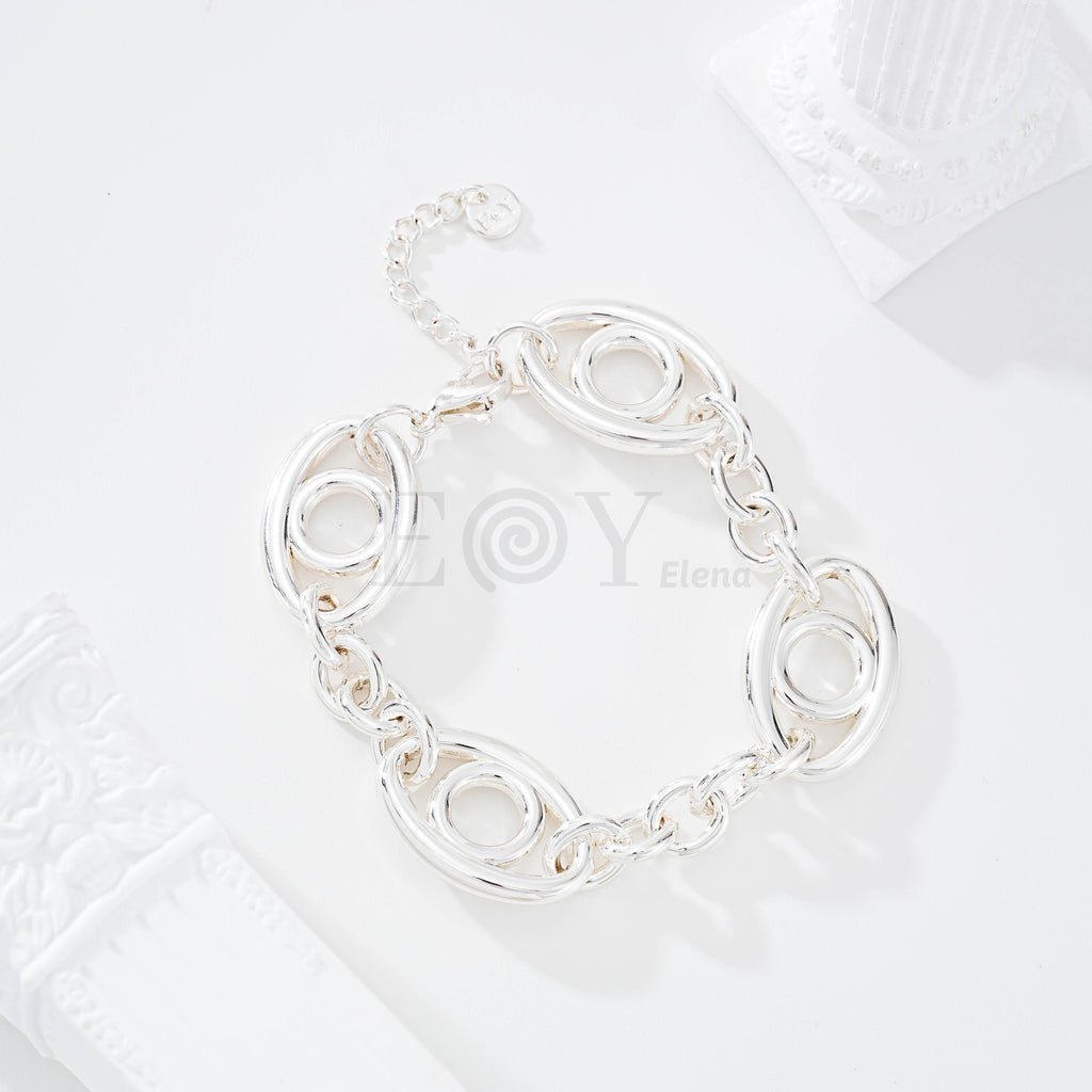 Pulsera con cadena ojos acero