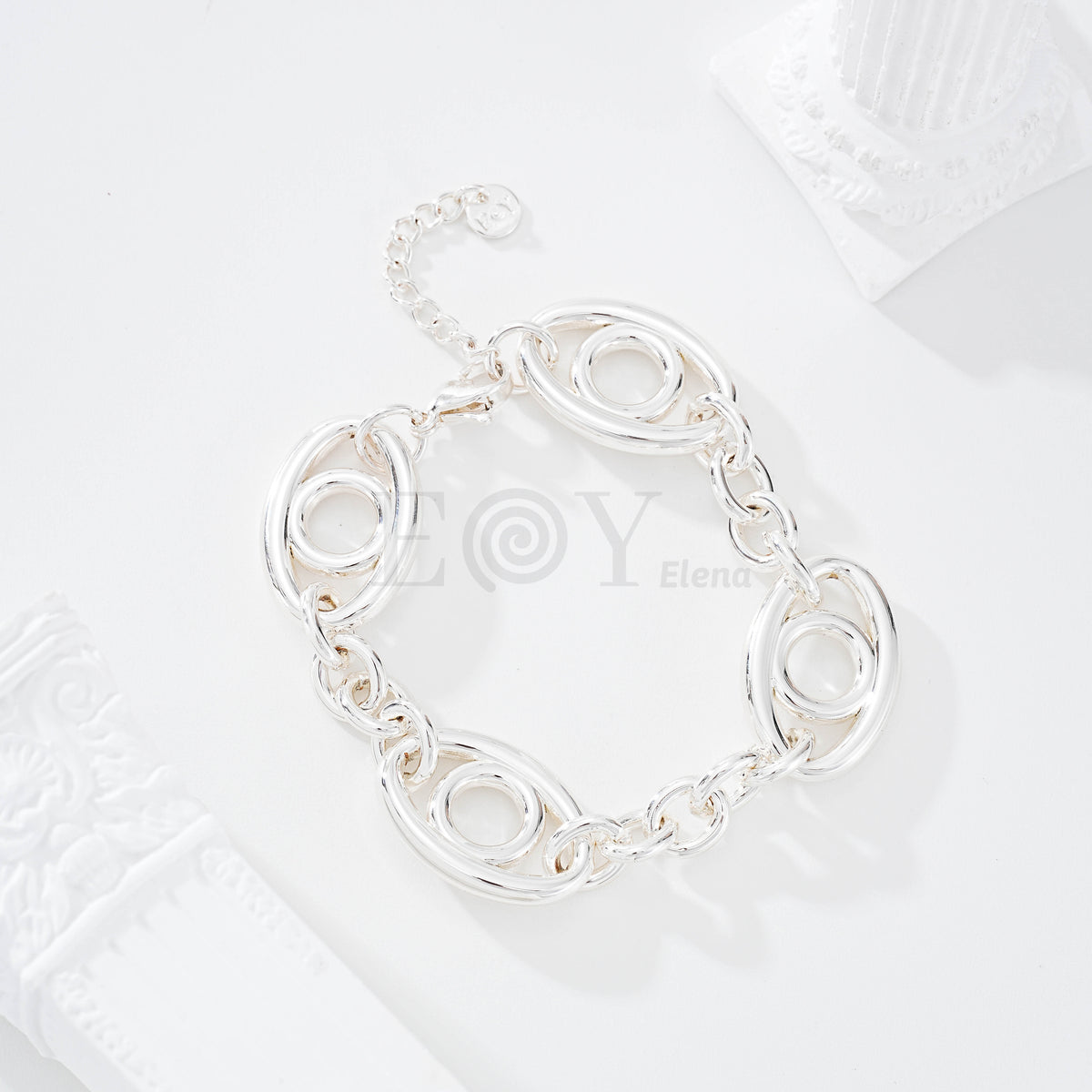 Pulsera con cadena ojos acero