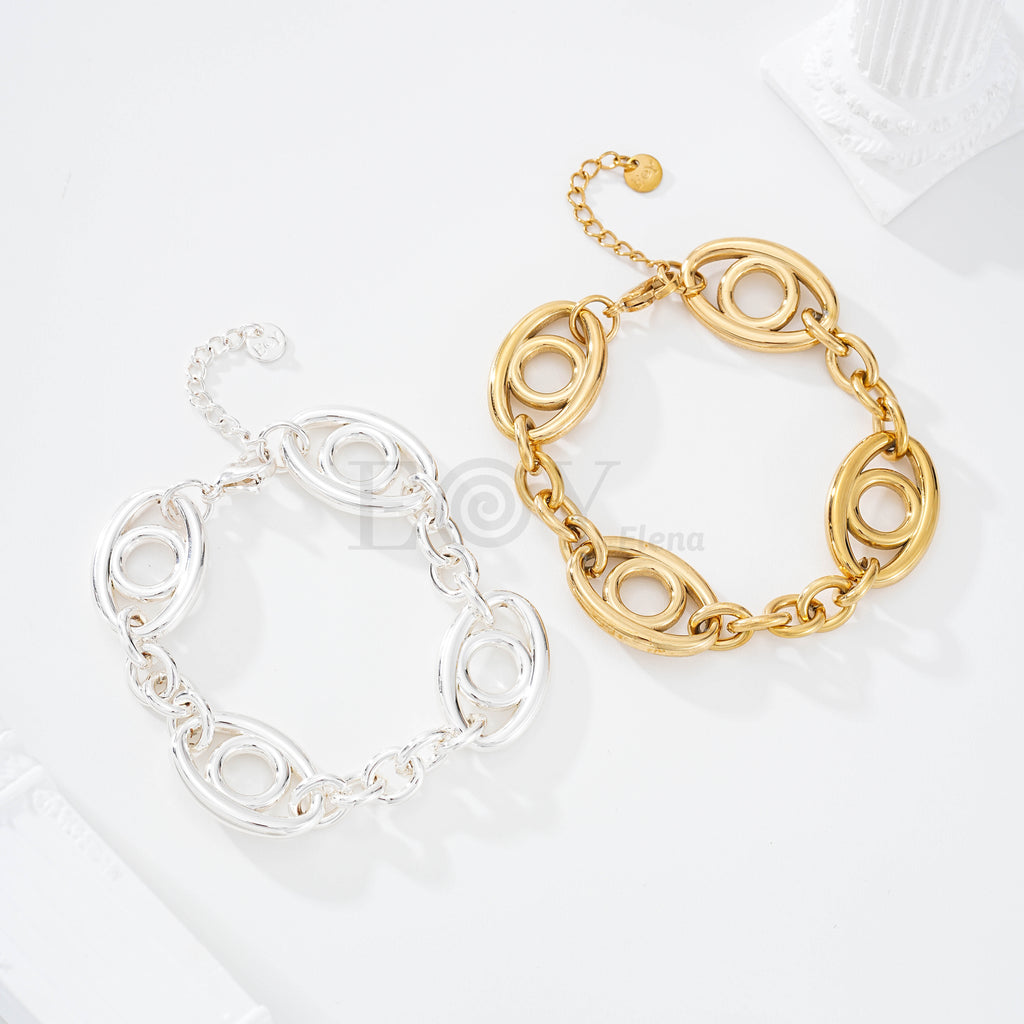 Pulsera con cadena ojos acero
