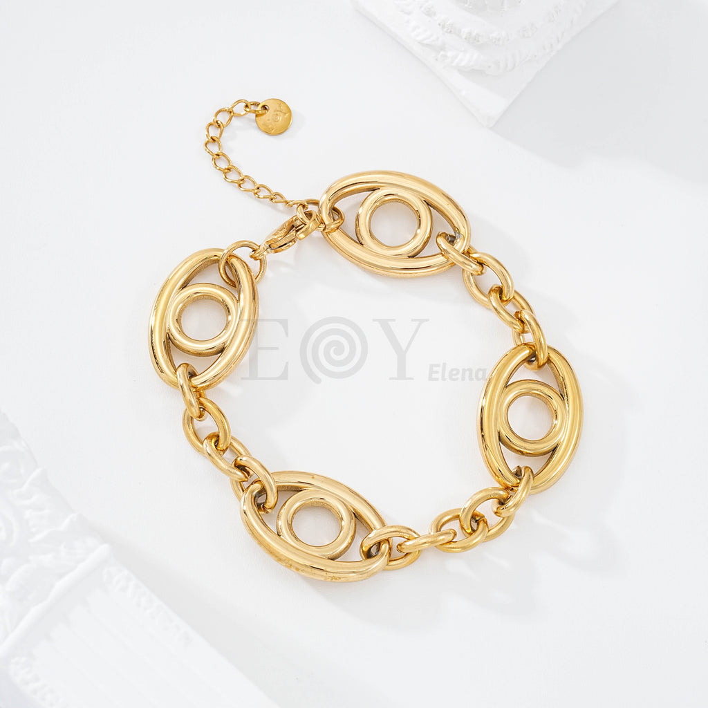 Pulsera con cadena ojos acero