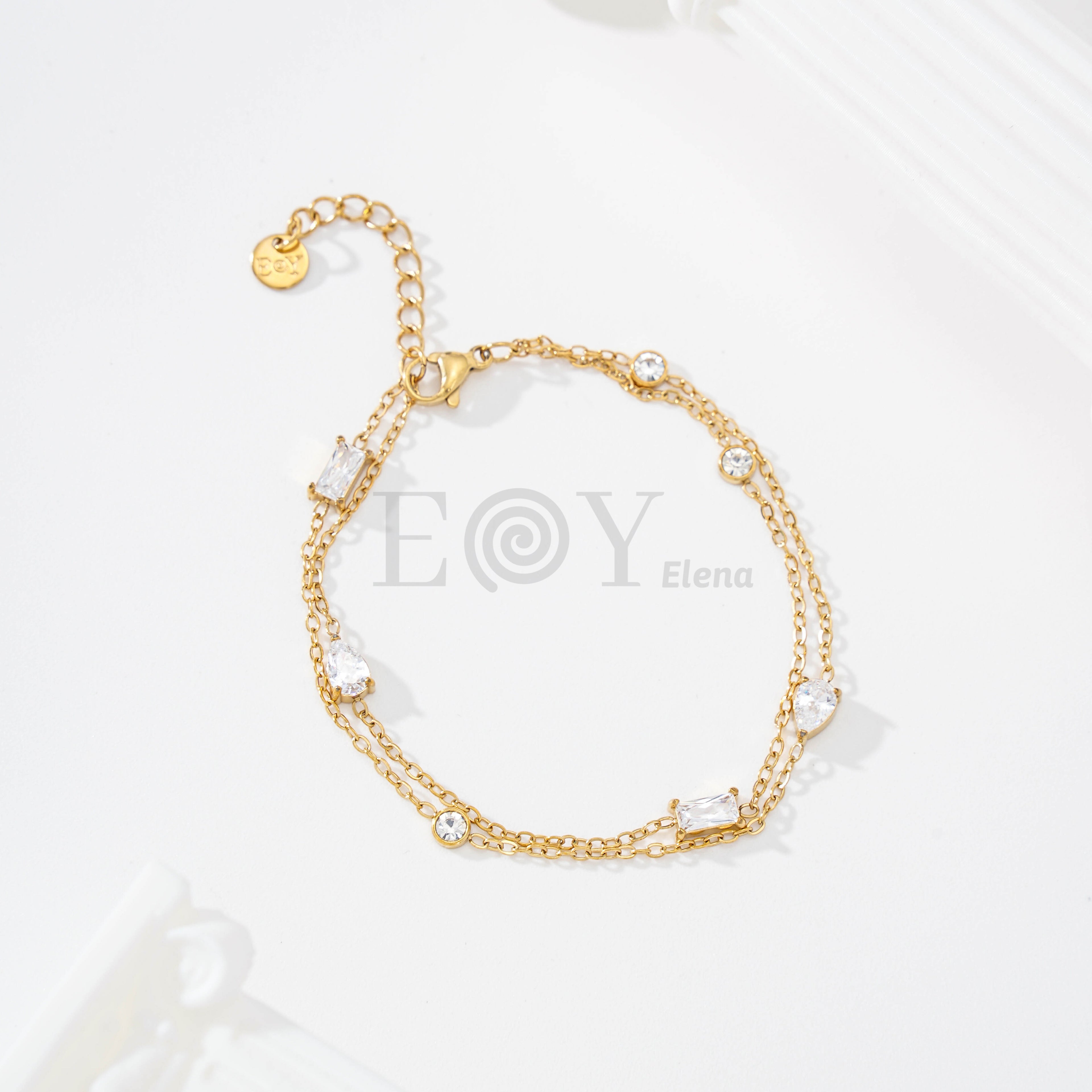 Pulsera con circonitas de formas