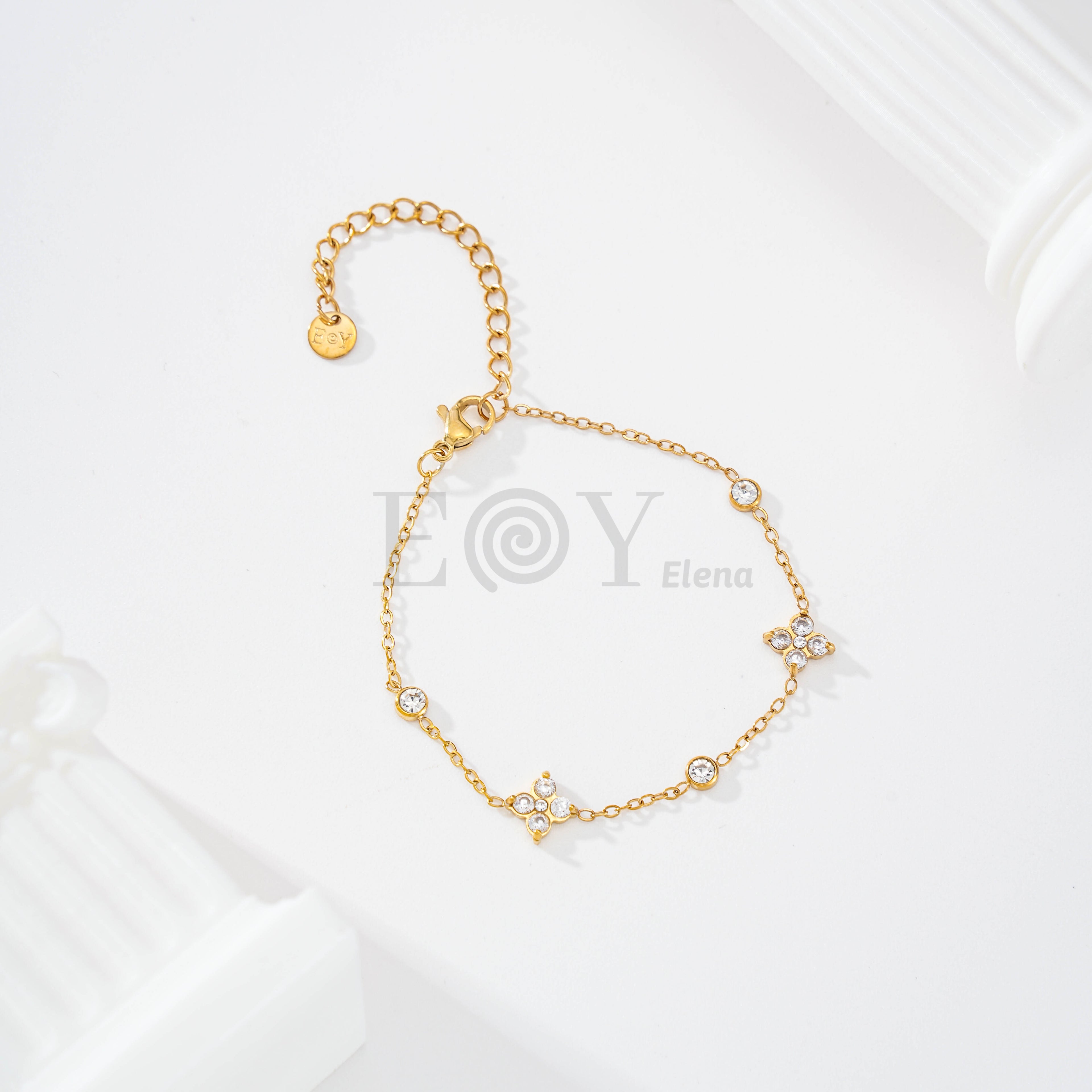 Pulseras con trébol circonitas