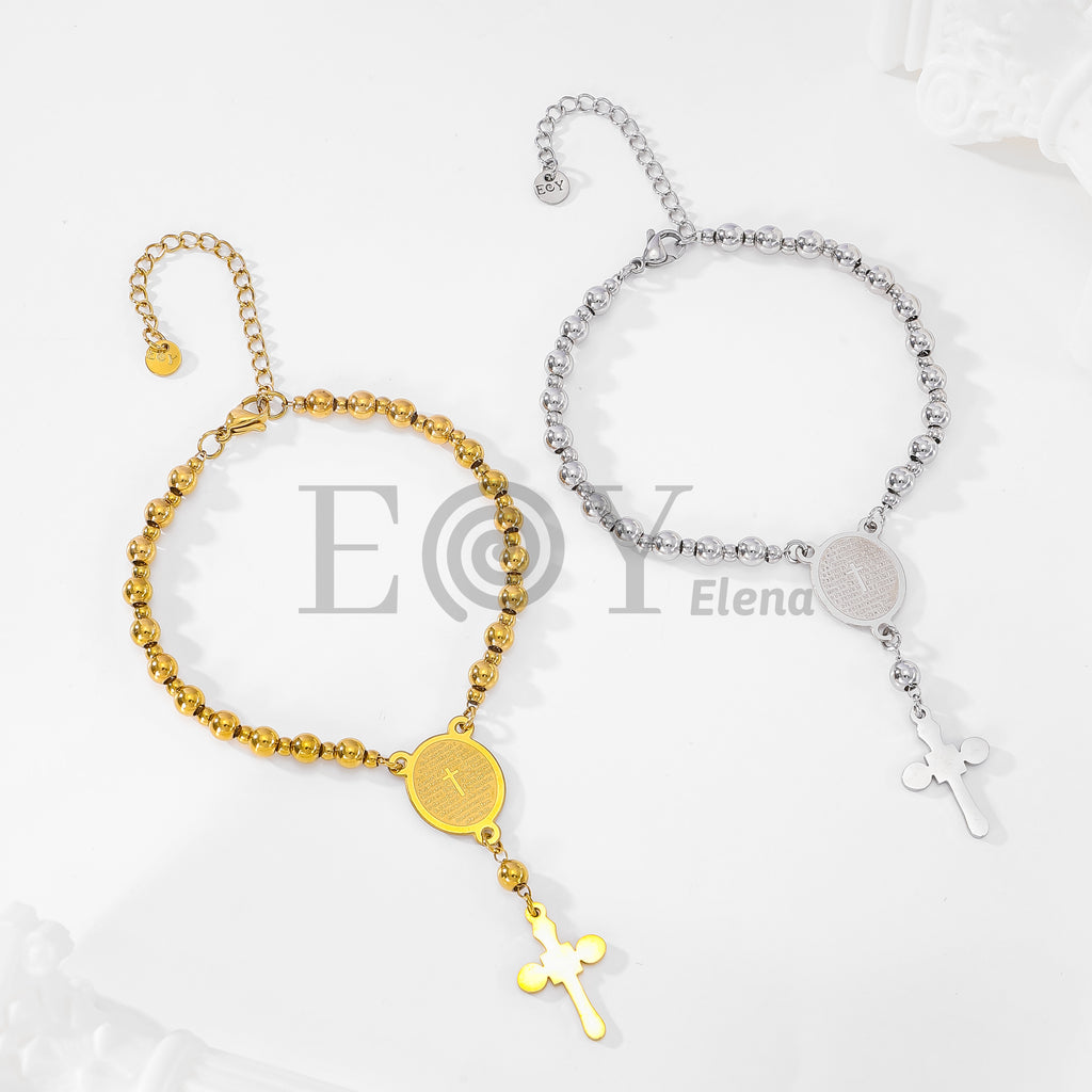 Pulseras con cruz colgante