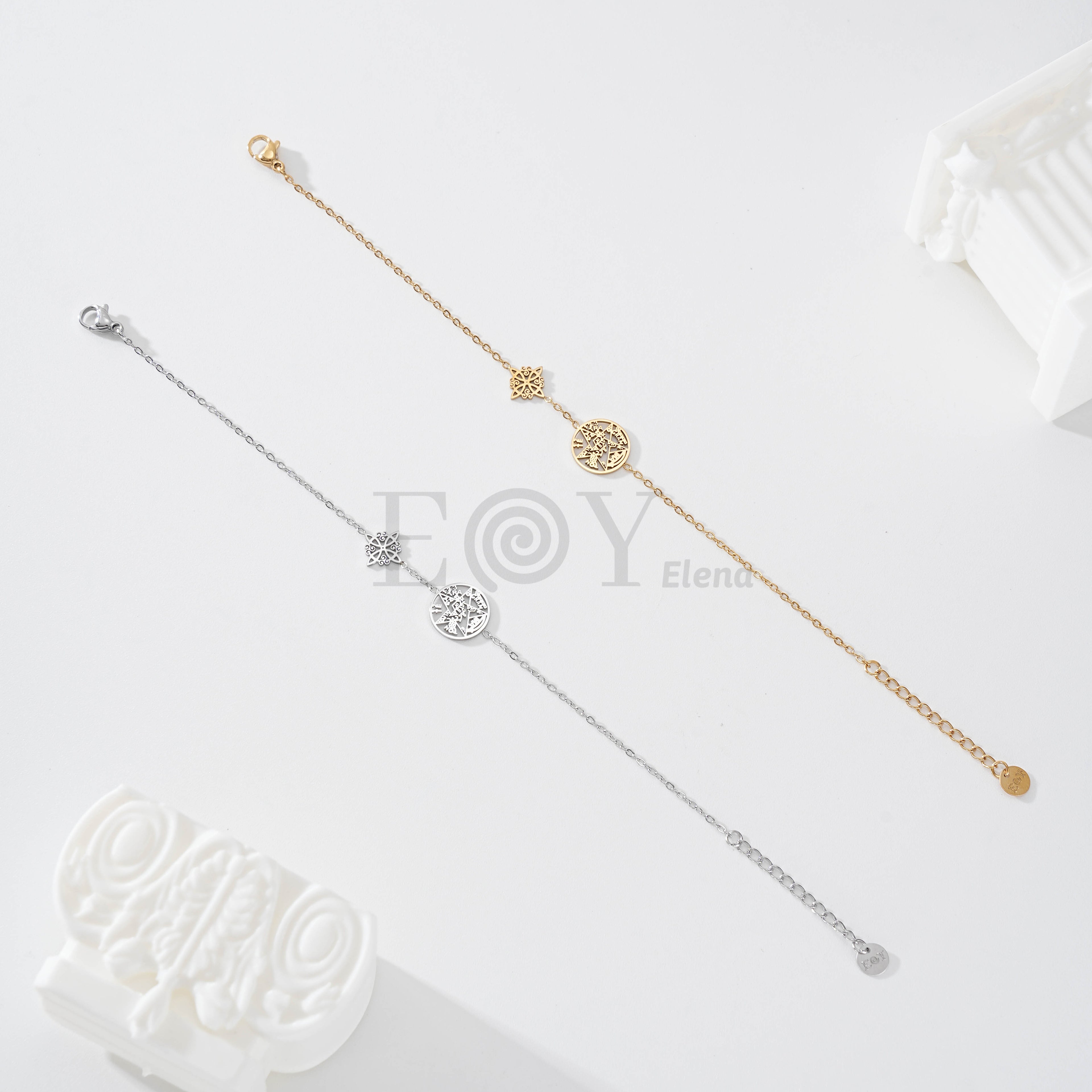 Pulsera nudo de bruja y estrella de símbolos