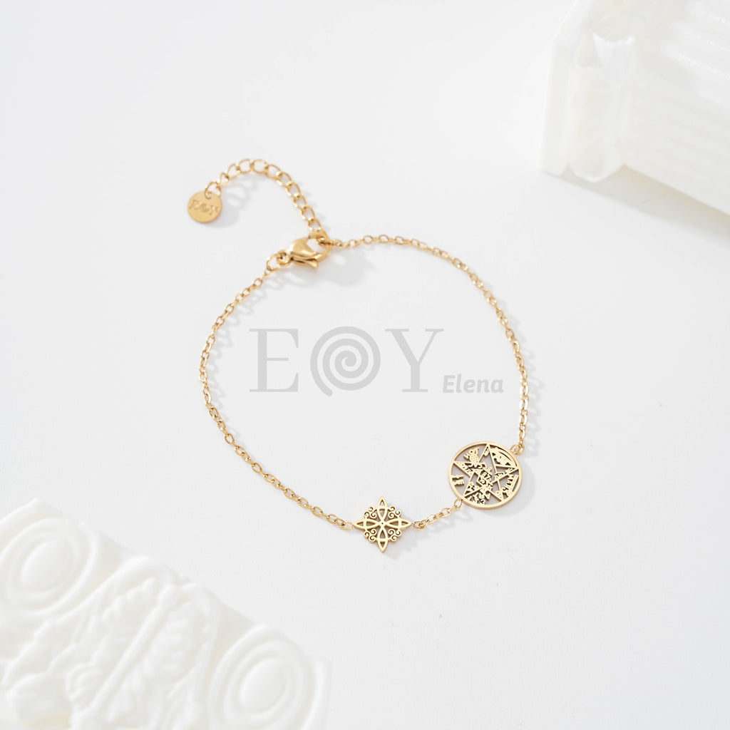 Pulsera nudo de bruja y estrella de símbolos