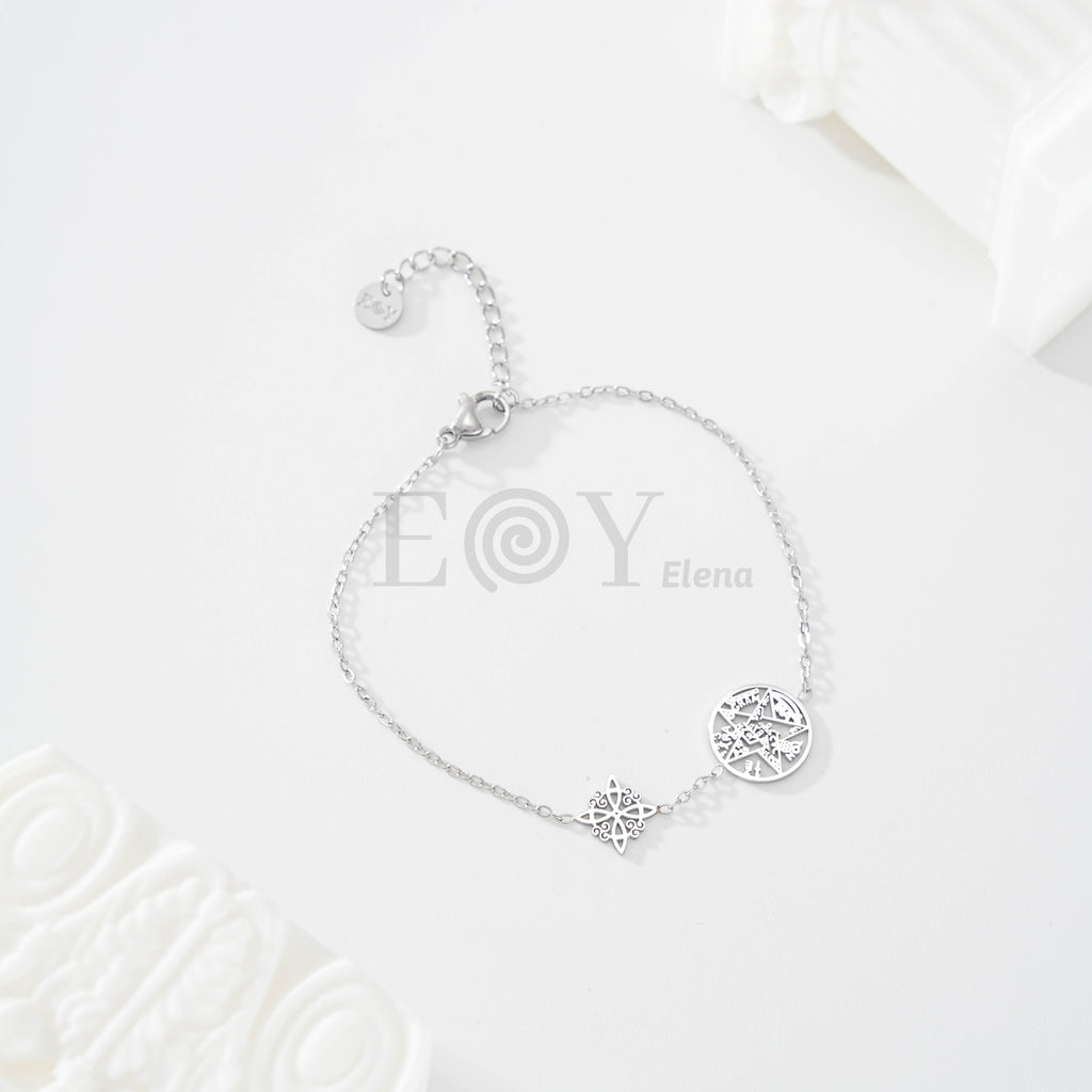 Pulsera nudo de bruja y estrella de símbolos