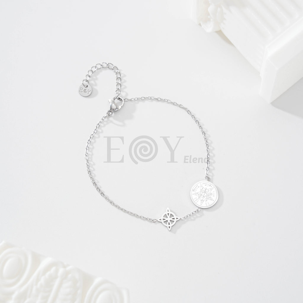 Pulsera nudo de bruja y estrella de símbolos