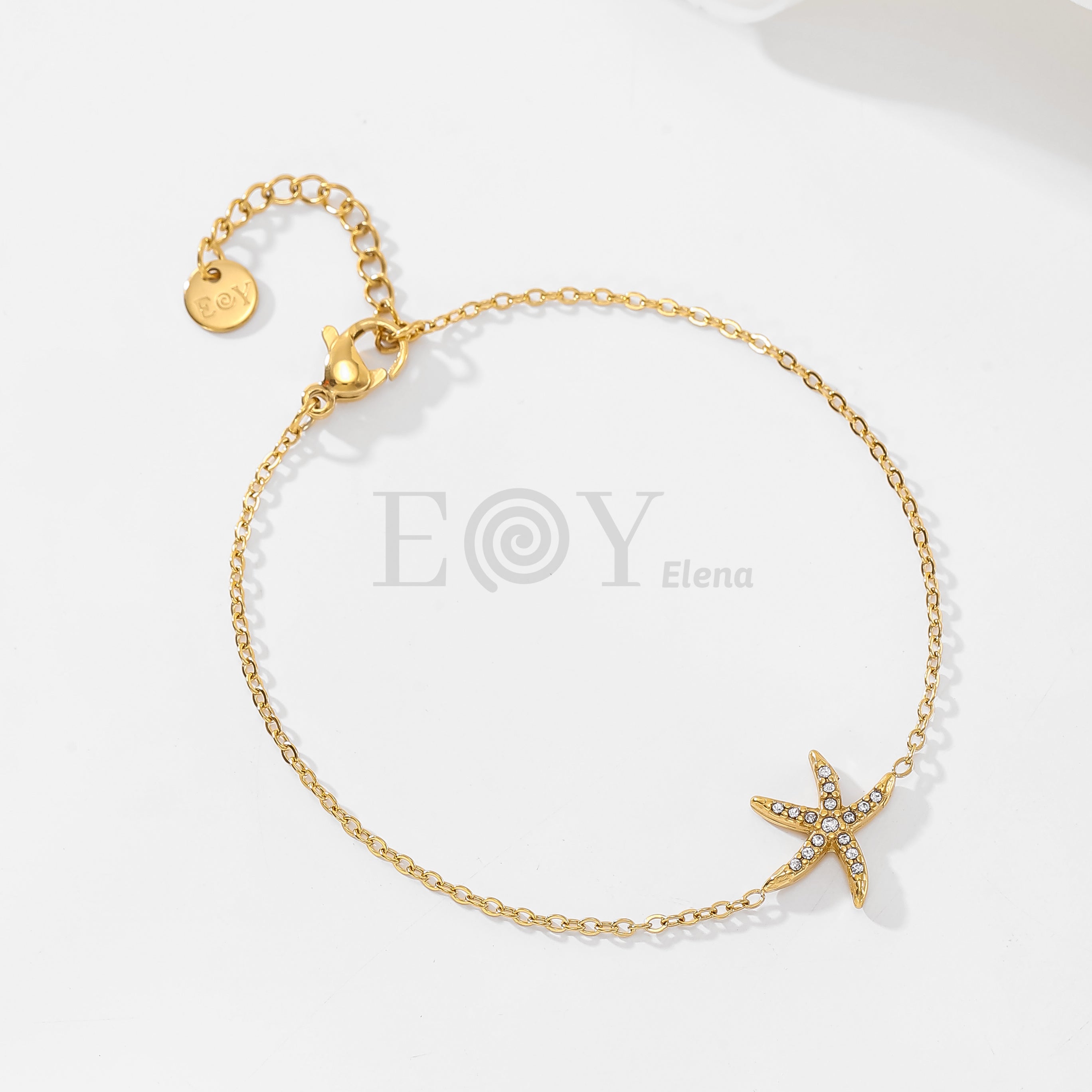 Pulsera con estrella de mar circonitas