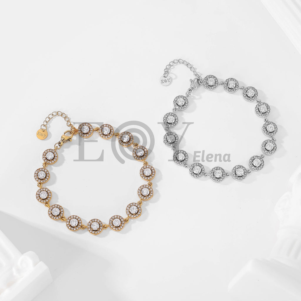 Pulsera Círculos con Circonita Central