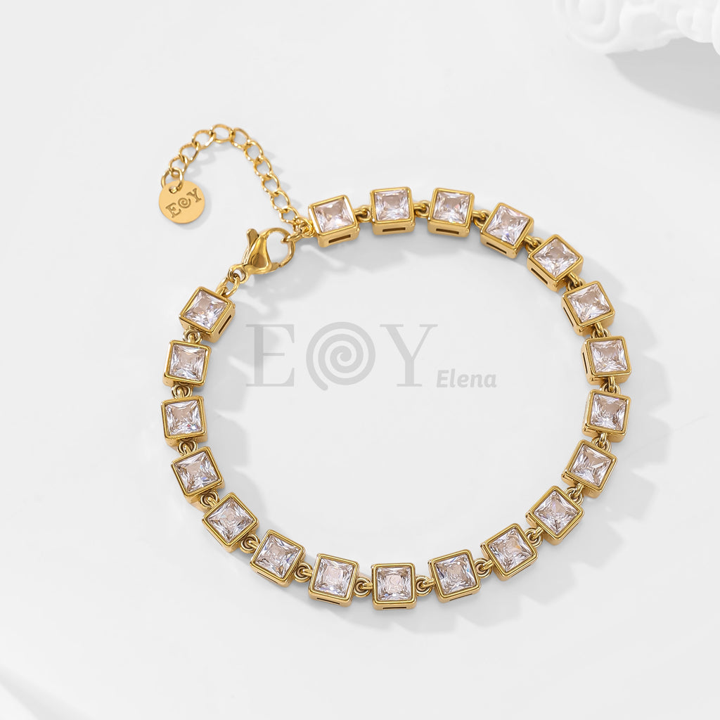 Pulsera de circonitas cuadradas