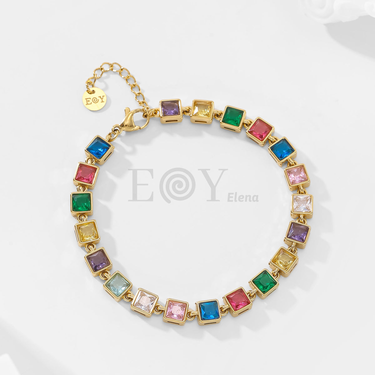 Pulsera de circonitas cuadradas