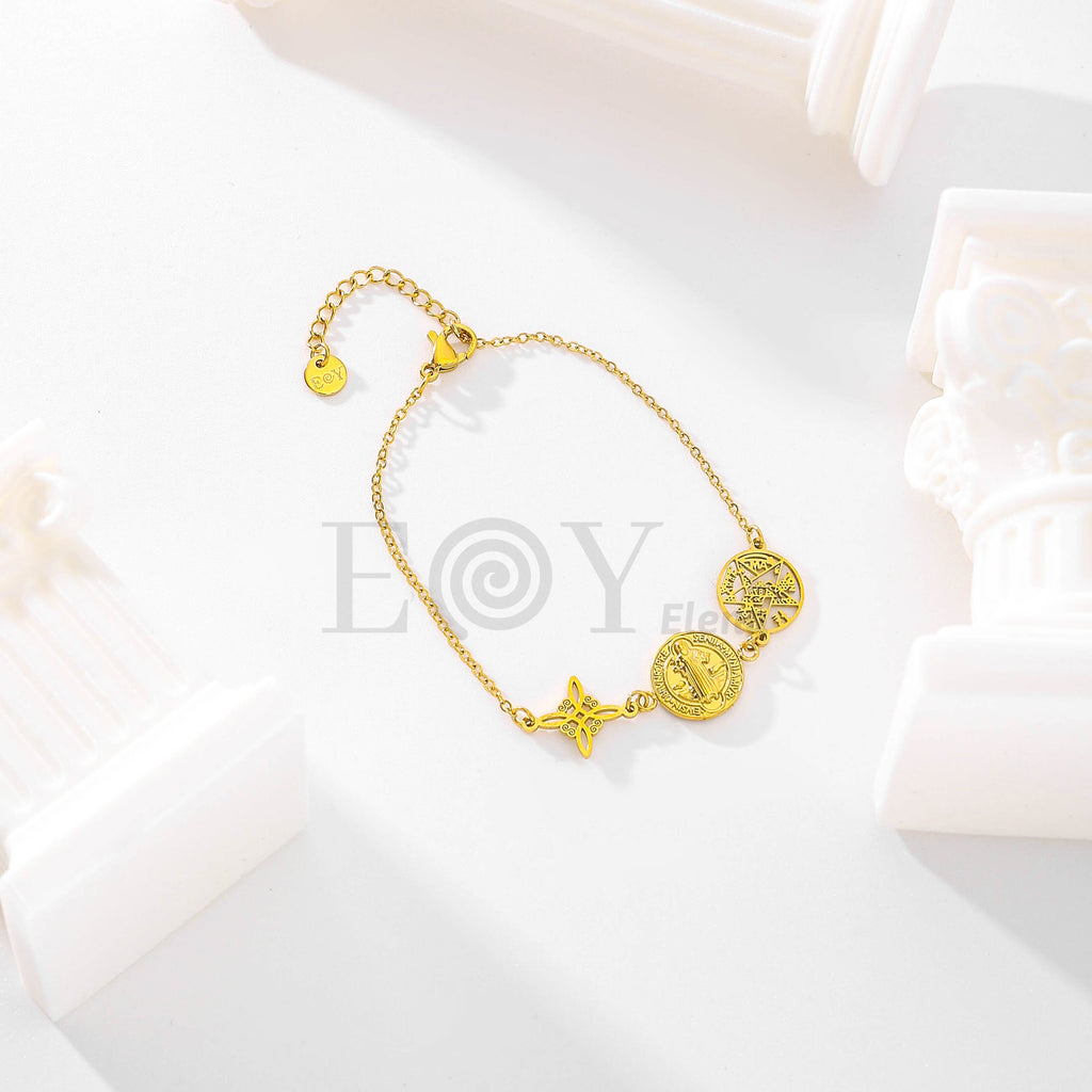 Pulsera Virgen de Covadonga con nudo de bruja