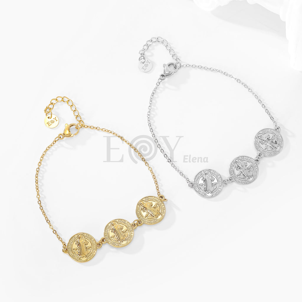 Pulsera tres chapas vírgenes