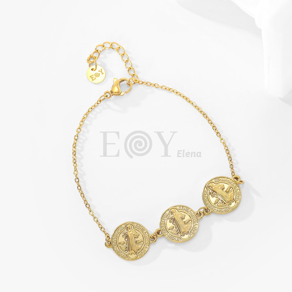 Pulsera tres chapas vírgenes