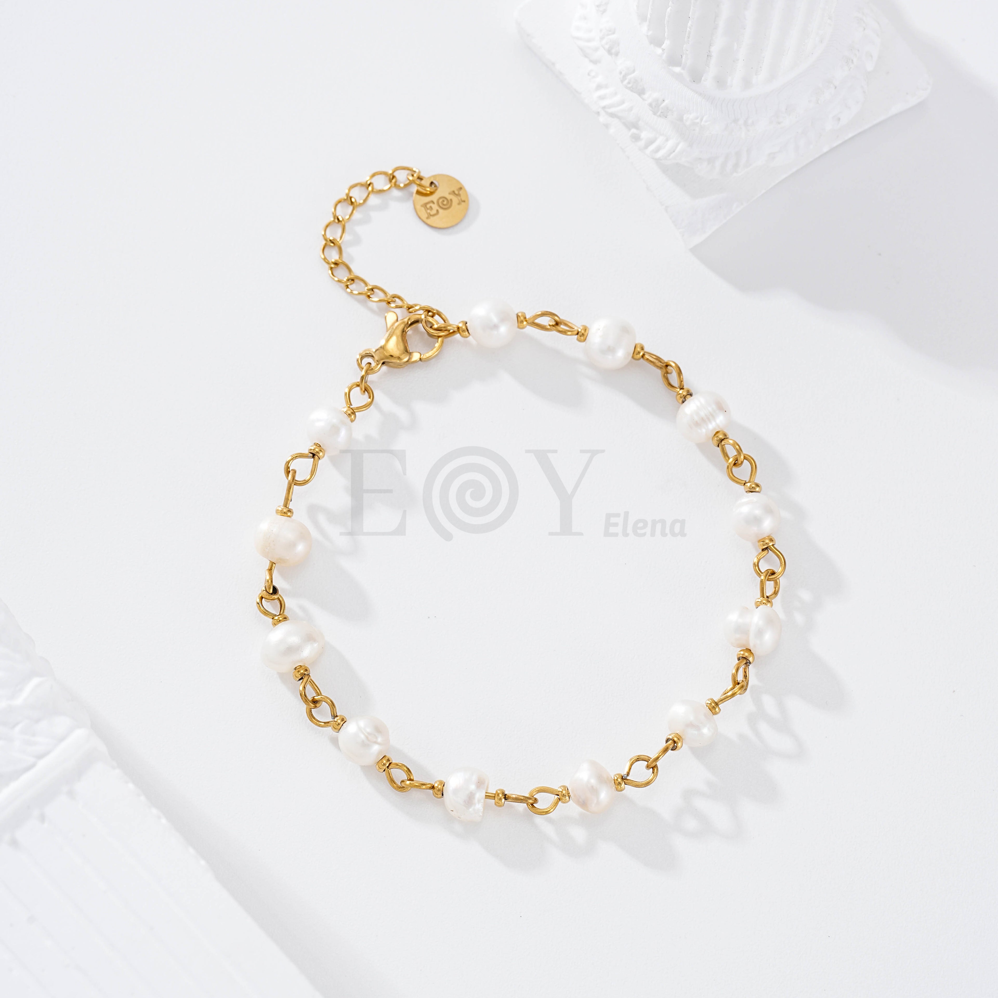 Pulsera con perlas acero