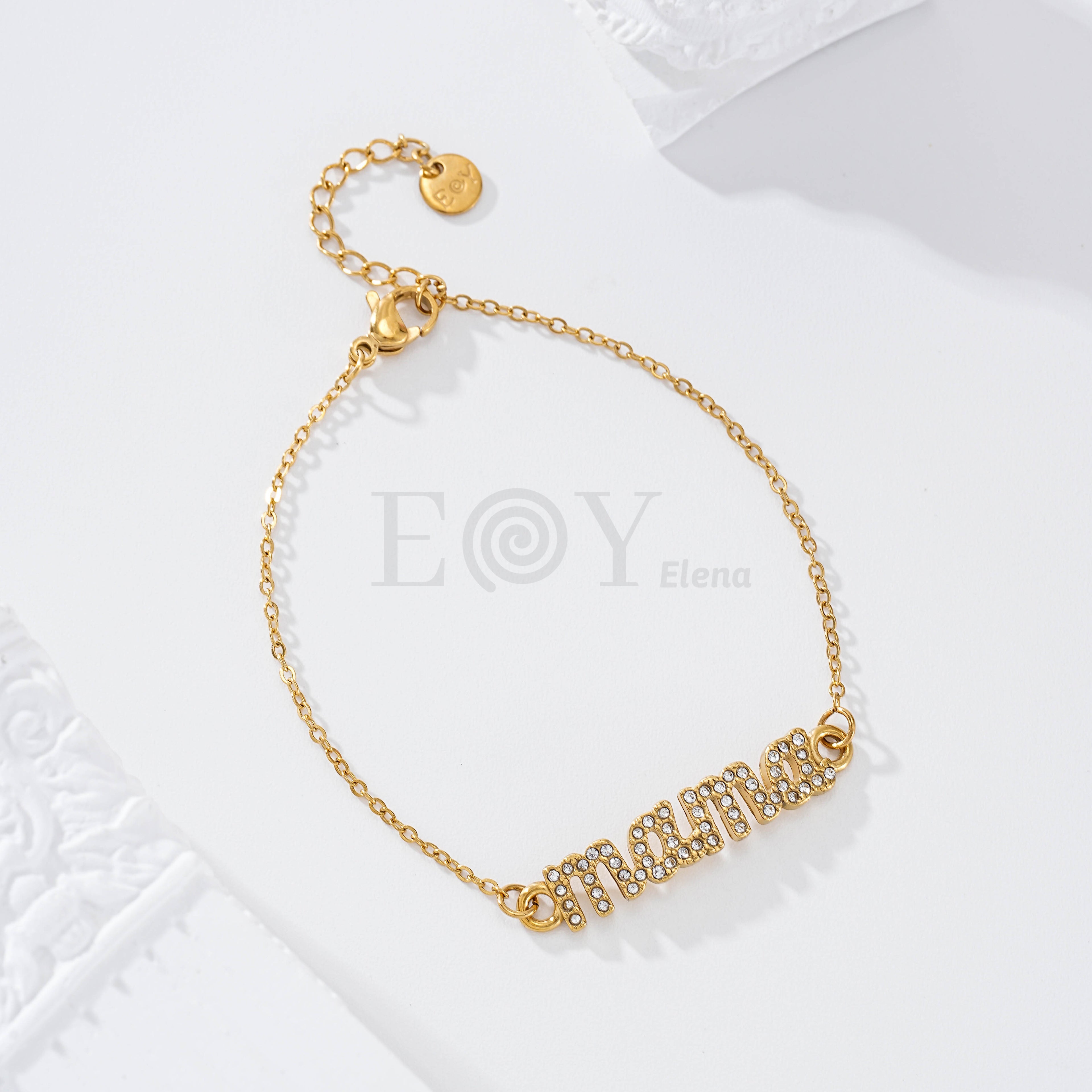 Pulsera mamá circonitas acero