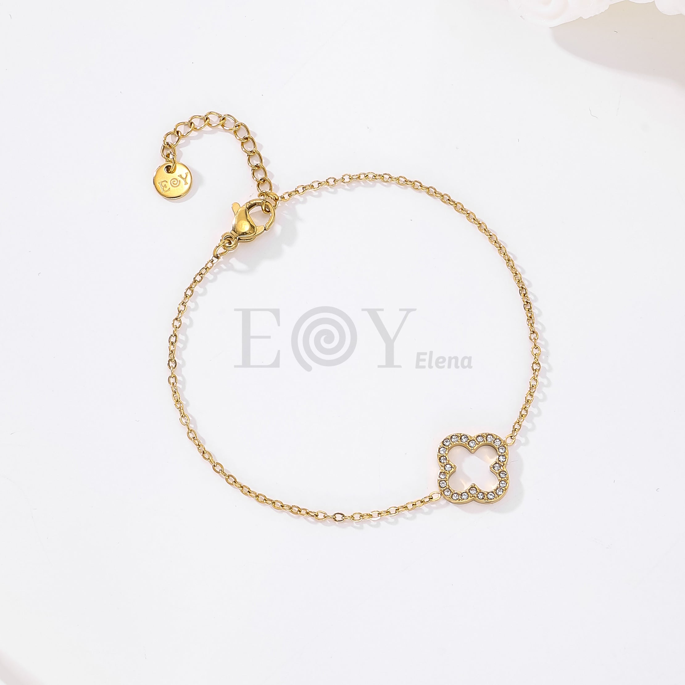 Pulsera con flor circonitas