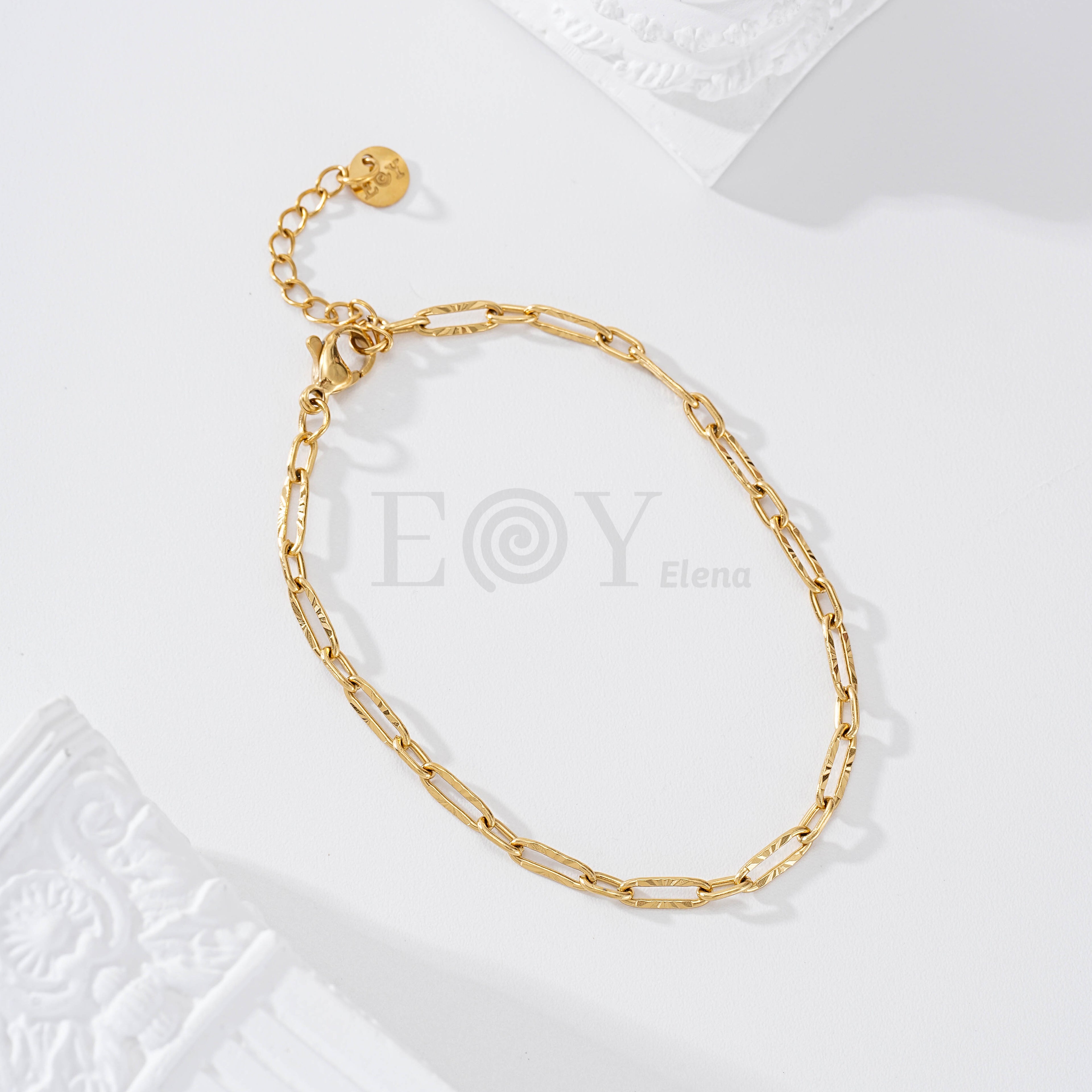Pulsera eslabones huecos acero