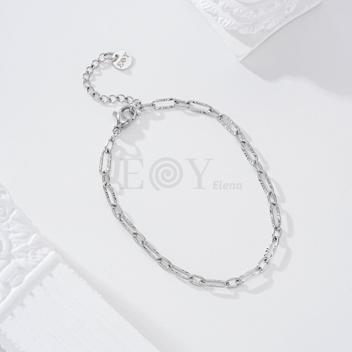 Pulsera eslabones huecos acero