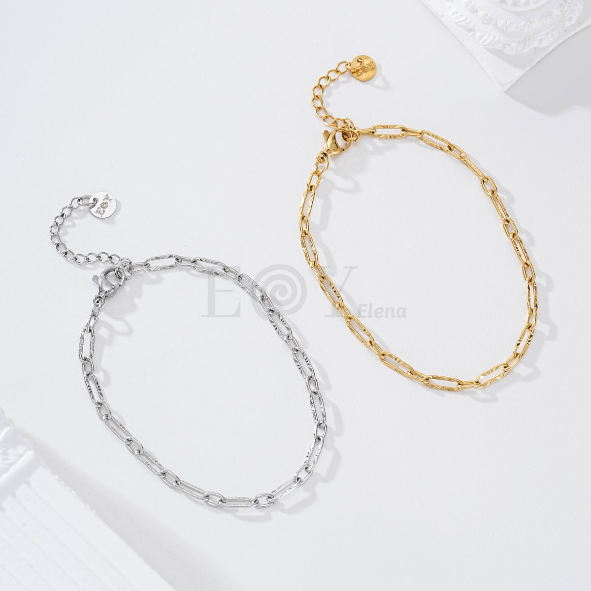 Pulsera eslabones huecos acero