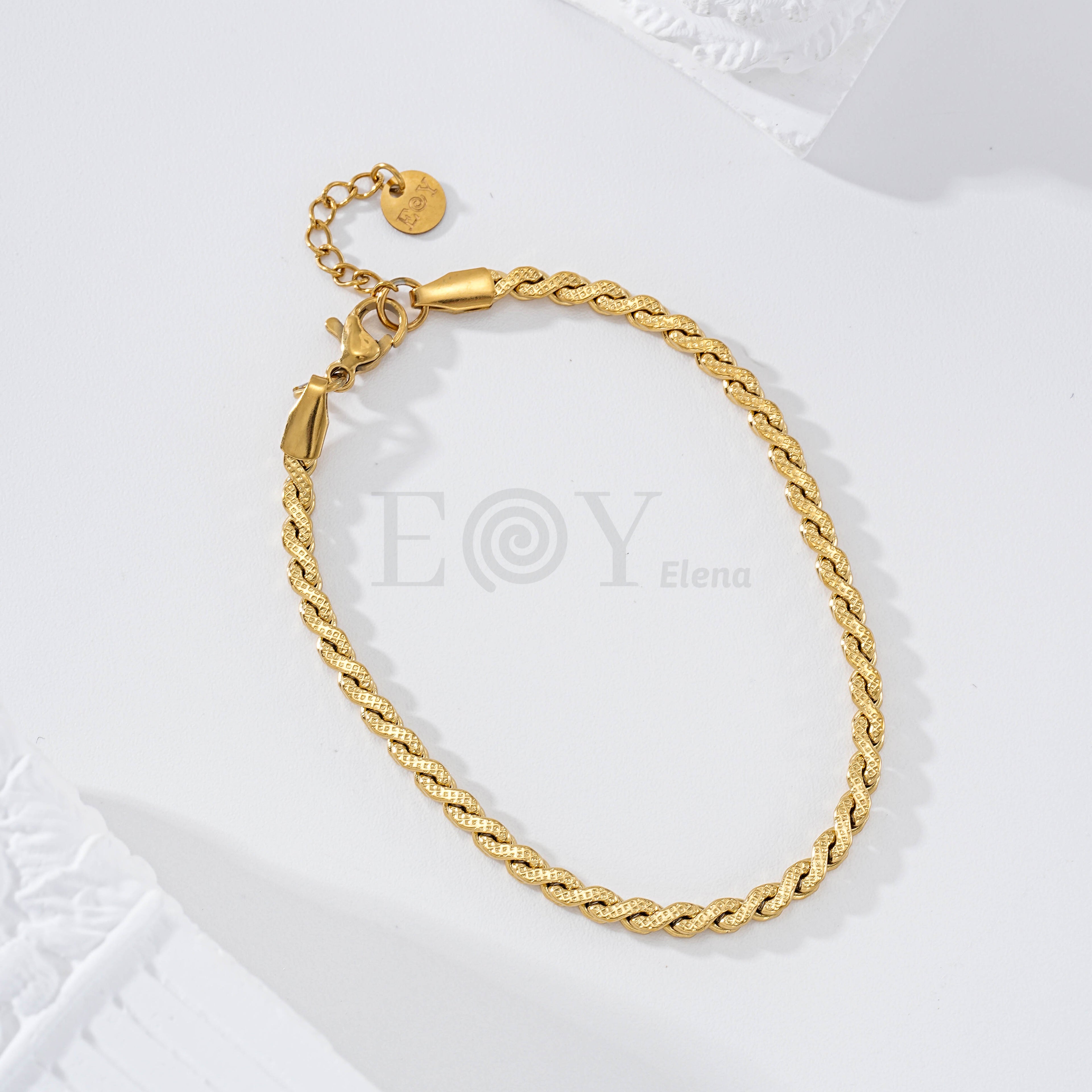 Pulsera cadena cruzada acero