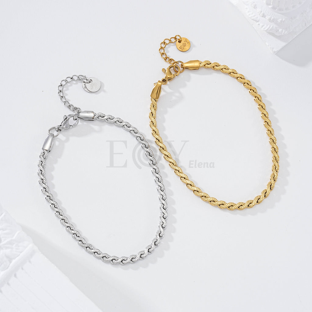 Pulsera cadena cruzada acero