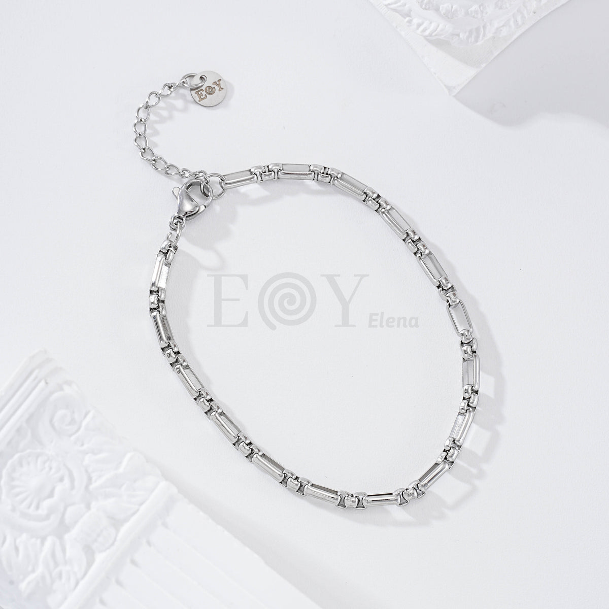 Pulsera eslabones cuadrados acero