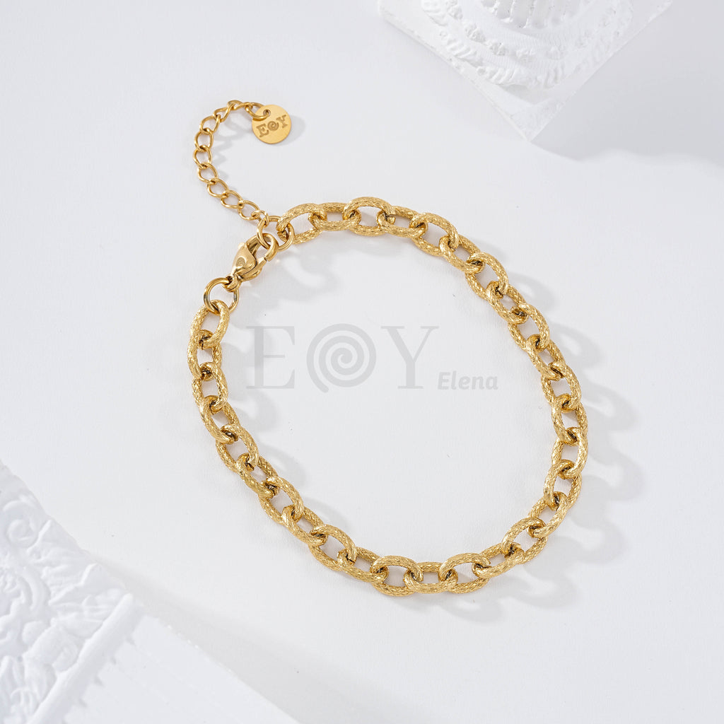Pulsera eslabones brillantes acero