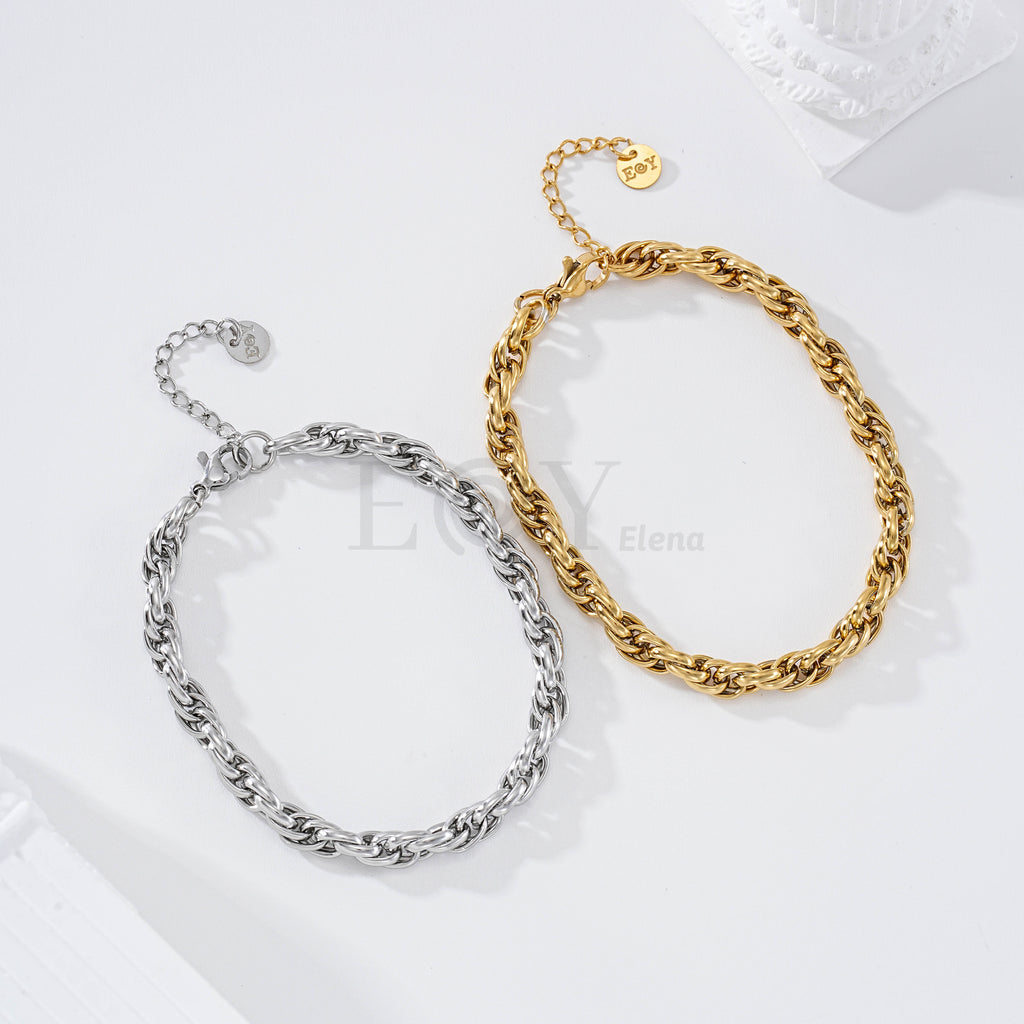 Pulsera tiras cruzadas acero