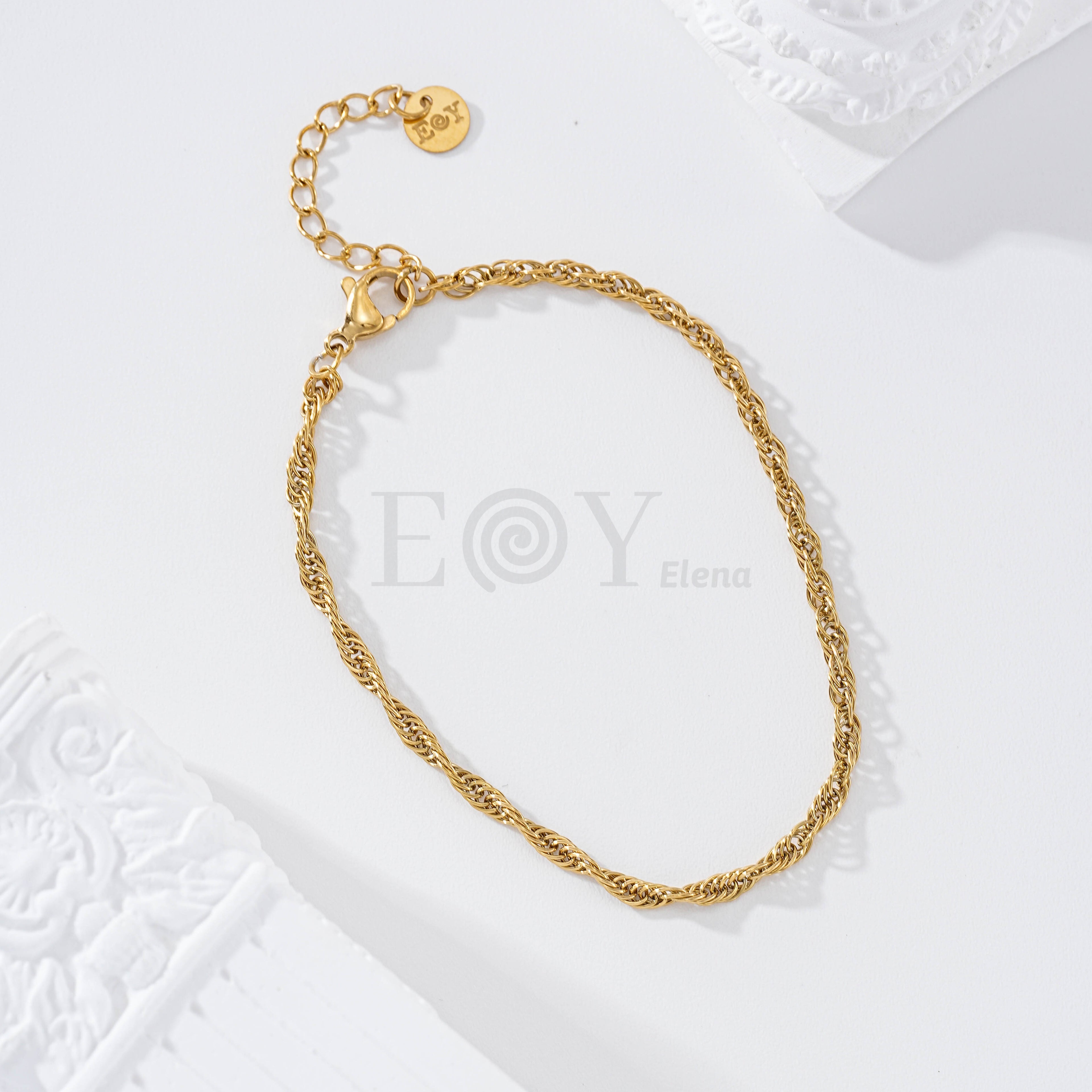 Pulsera tiras finas cruzadas acero