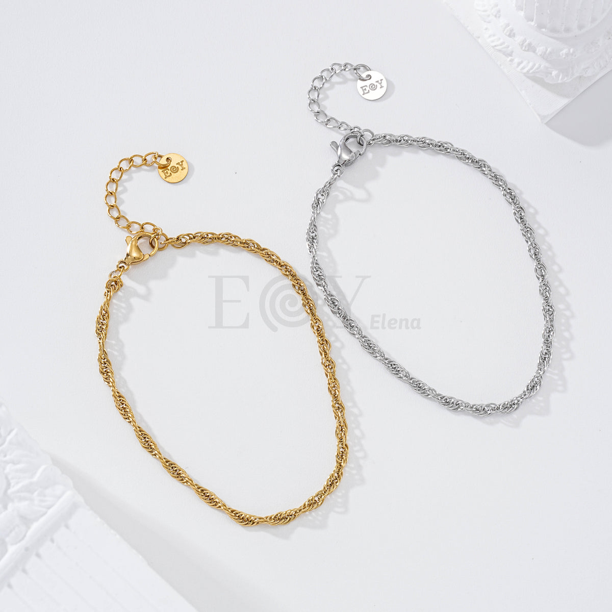 Pulsera tiras finas cruzadas acero