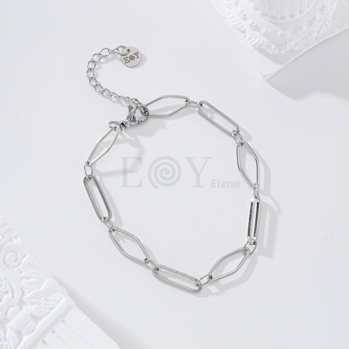 Pulsera aros alargados acero