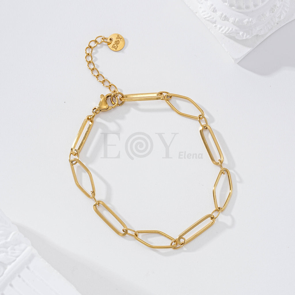 Pulsera aros alargados acero