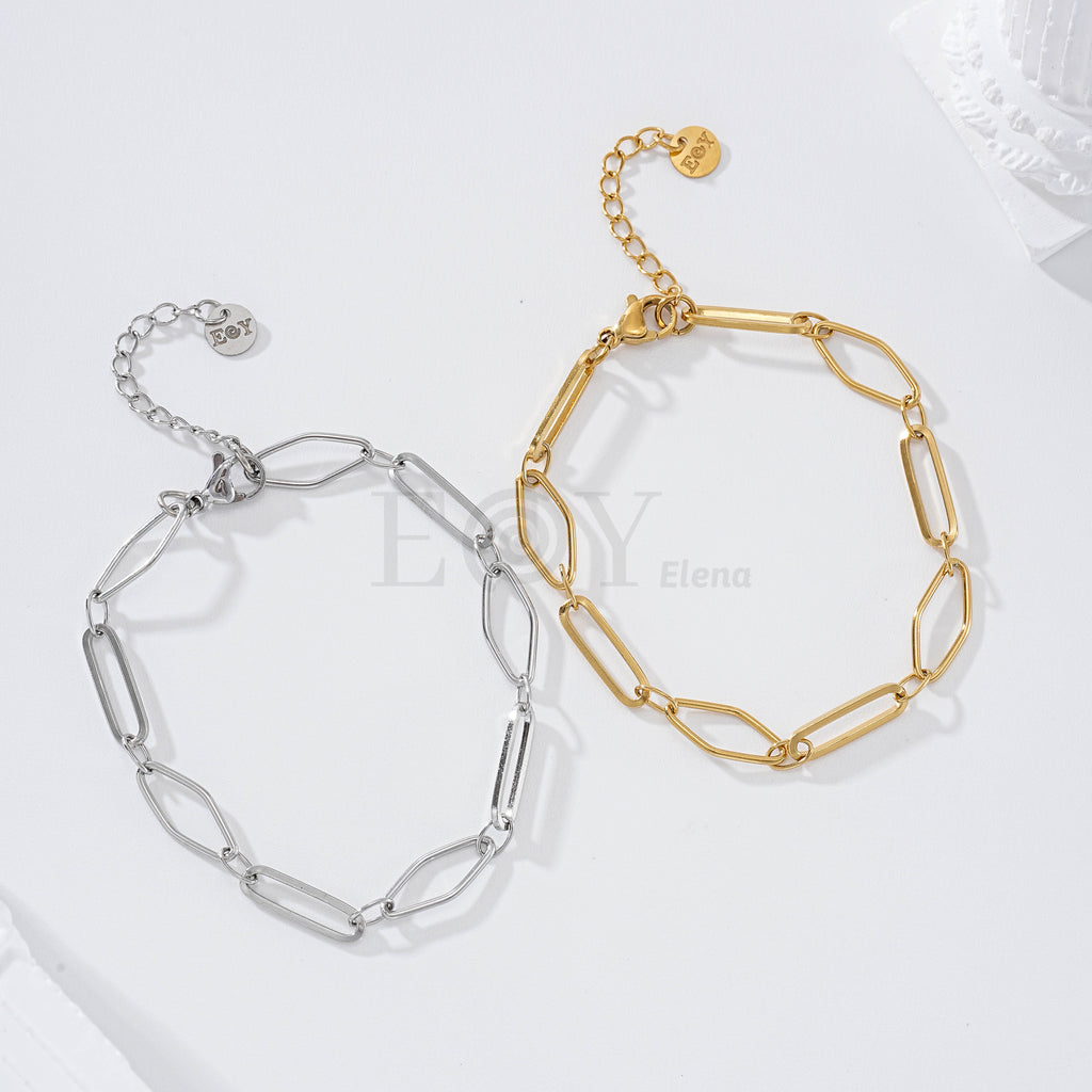 Pulsera aros alargados acero