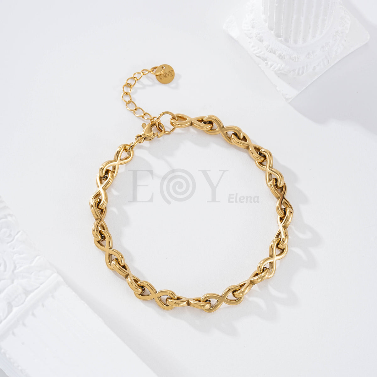 Pulsera eslabones infinitos acero