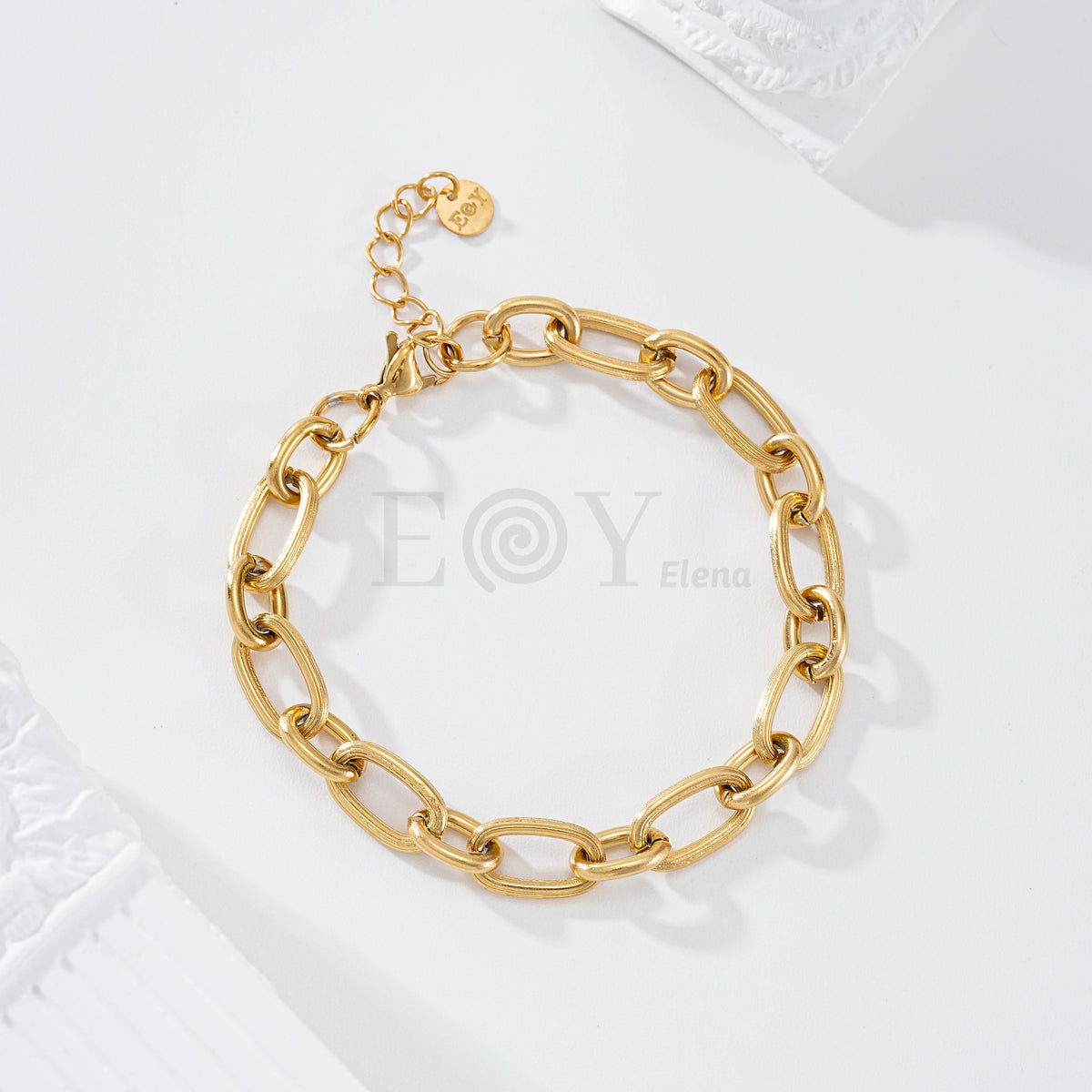 Pulsera eslabones unidos acero